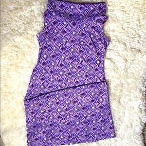 Retro Vintage Purple Polo Neck Dress